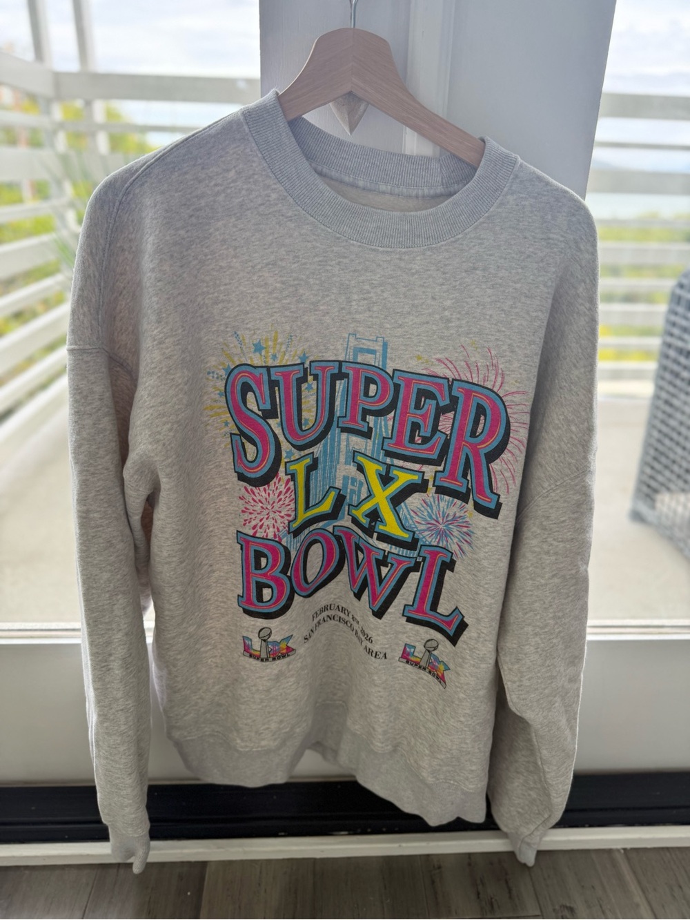Abercrombie & Fitch Heather Gray 'SUPER BOWL' San Francisco LX Graphic Crewneck